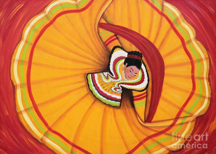 Cinco De Mayo Greeting Card featuring the painting Orgullo Mexicano by Sonia Flores Ruiz
