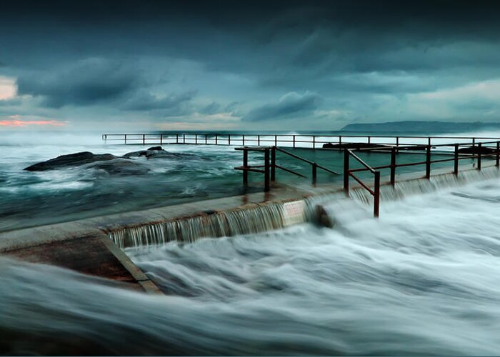 North Curl Curl Greeting Card featuring the photograph Over the Edge by Mark Lucey