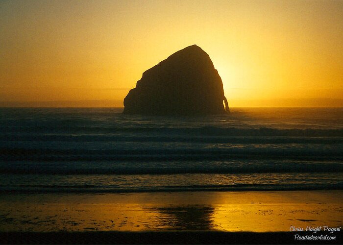 Photo Greeting Card featuring the photograph Pacific City Sunset by Chriss Pagani