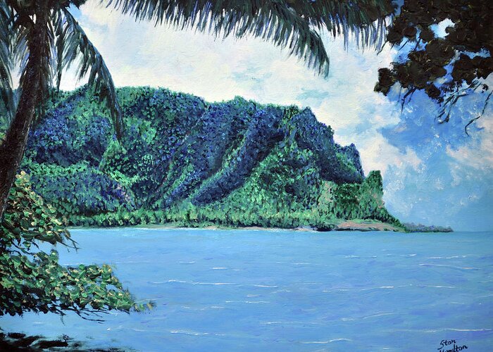Pacific Greeting Card featuring the painting Pacific Island by Stan Hamilton