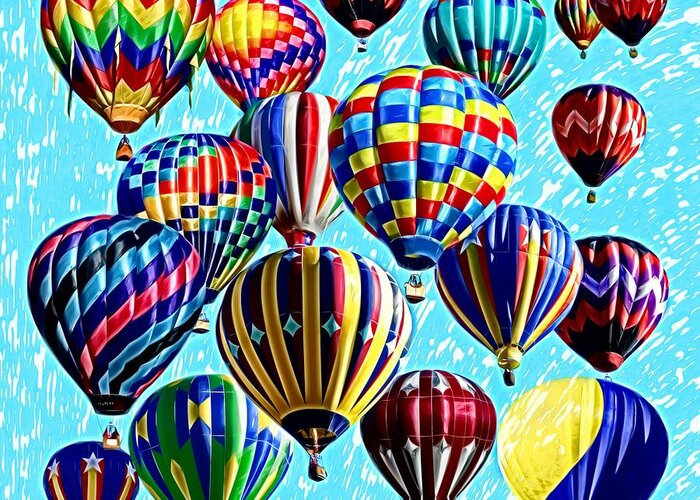 Balloon Greeting Card featuring the digital art Paint The Sky by David G Paul