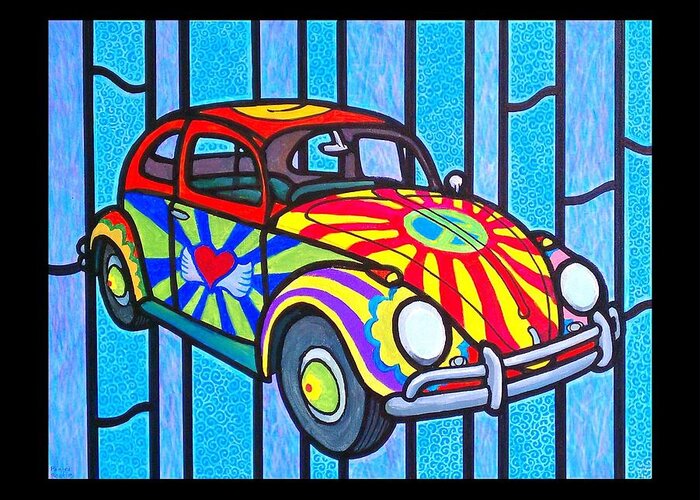 Beatles Greeting Card featuring the painting Painted Beetle by Jim Harris
