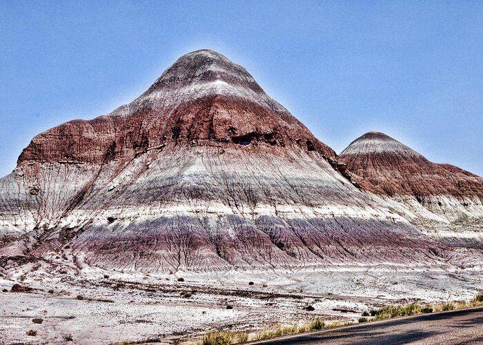 Petrified Forest Greeting Card featuring the photograph Painted Desert Mounds by Jon Berghoff