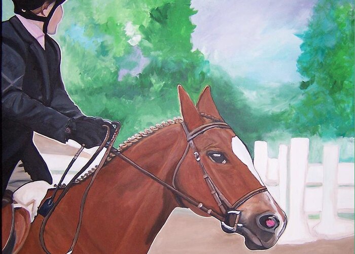 Horses Greeting Card featuring the painting Palgrave by Krista Ouellette