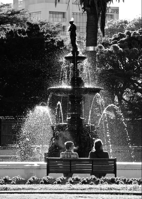 Park Greeting Card featuring the photograph Park Fountain by Yurix Sardinelly