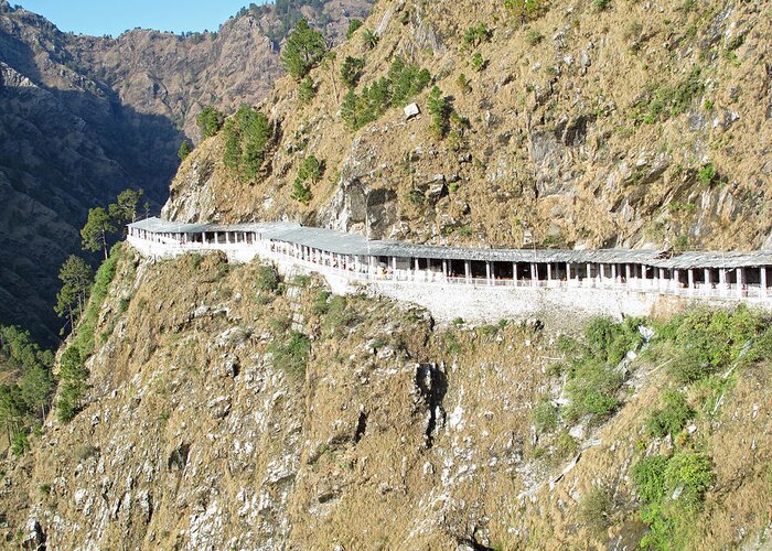 Vaishno Devi Greeting Card featuring the photograph Path Leading to the shrine of Vaishno Devi by Ashish Agarwal