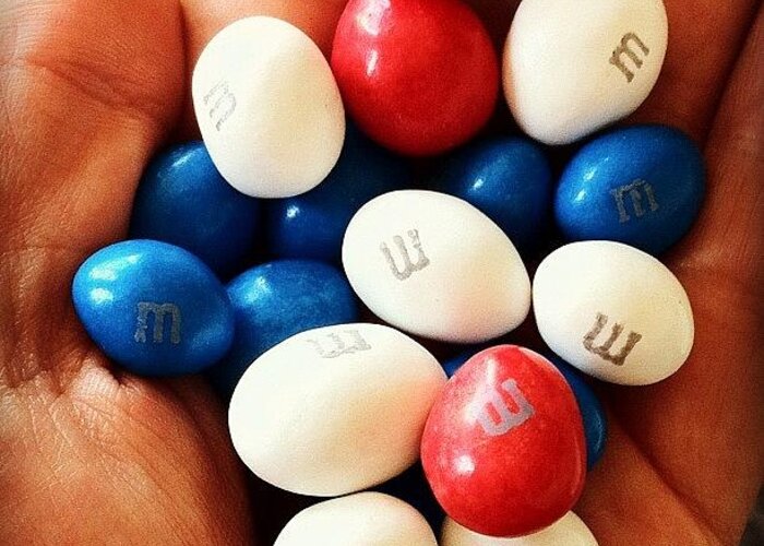 M Greeting Card featuring the photograph Patriotic #m&ms by Rob Jewitt