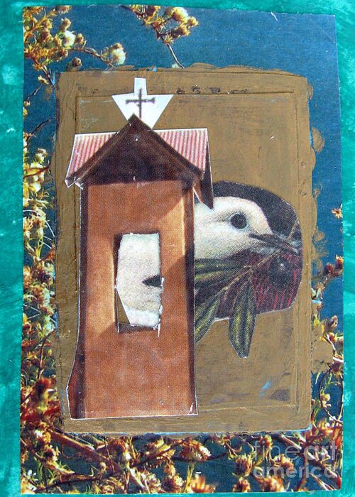 Christmas Greeting Card featuring the mixed media Peace Dove by Patricia Januszkiewicz