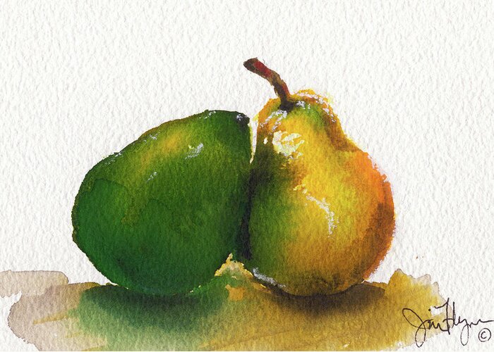 Pear Greeting Card featuring the painting Pear by James Flynn