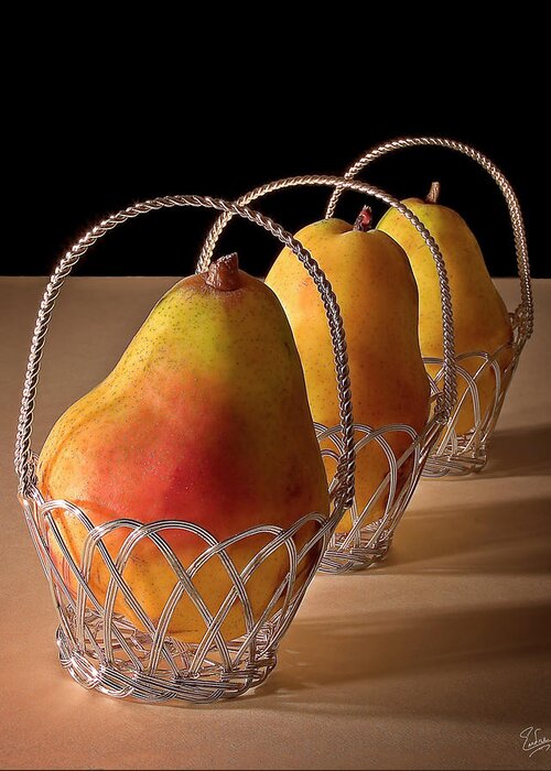 Endre Greeting Card featuring the photograph Pear Still Life by Endre Balogh