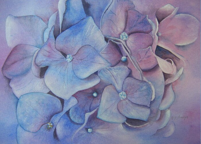 Close Focus Floral Greeting Card featuring the painting Petals by Patsy Sharpe
