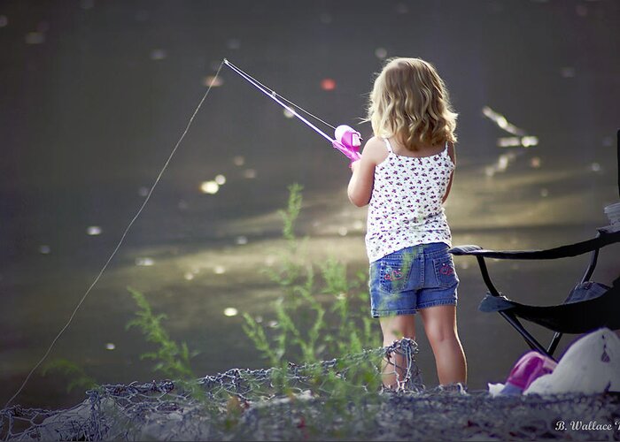 2d Greeting Card featuring the photograph Pink Fishing Rod by Brian Wallace