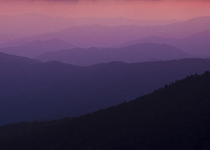 Mountains Greeting Card featuring the photograph Pink in Layers by Ryan Heffron