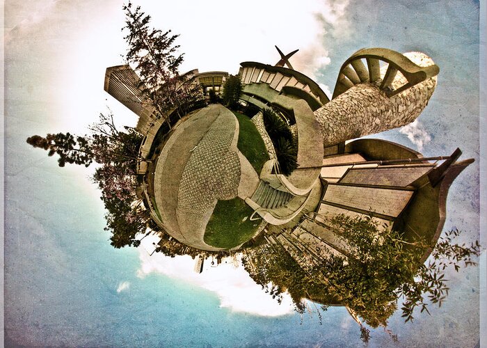 Stereographic Projection Greeting Card featuring the photograph Planet LACMA by Natasha Bishop