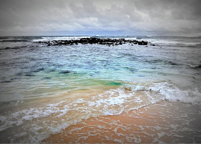 Surf Greeting Card featuring the photograph Poipu Kauai by Sandra Sigfusson