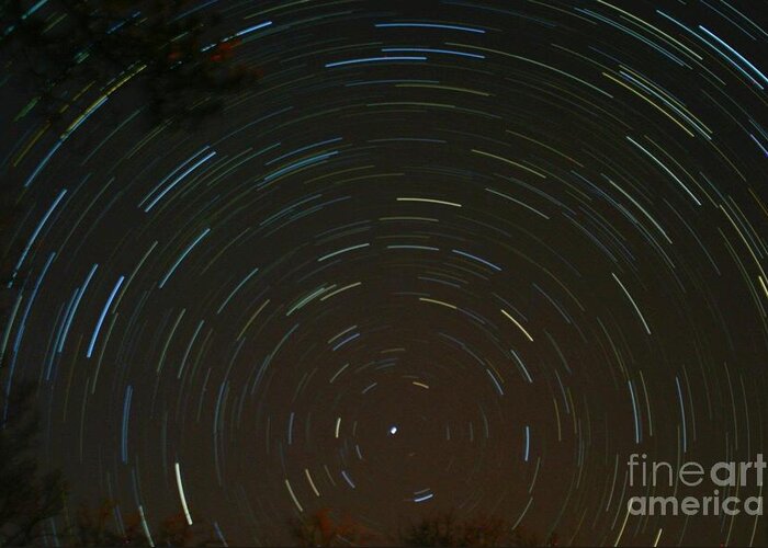 Startrails Greeting Card featuring the photograph Polaris by Stephen Whisman