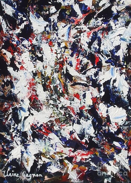 Abstract Greeting Card featuring the painting Pollock by Claire Gagnon