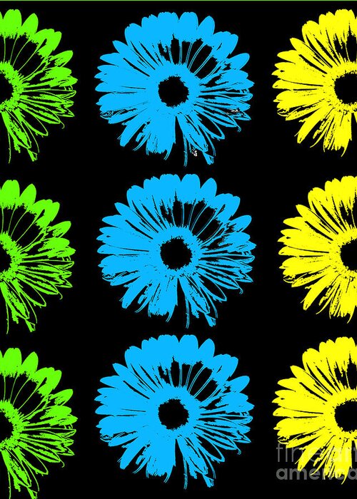 Daisy Pop Art Greeting Card featuring the mixed media Pop Art Floral I by Ricki Mountain