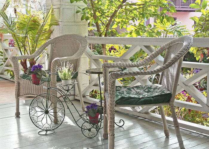 Porch Greeting Card featuring the photograph Porch in St. Augustine by Betty Eich