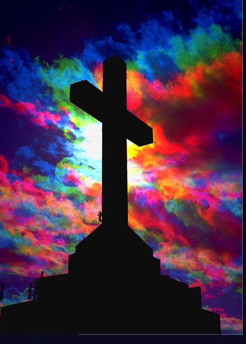 Cross Greeting Card featuring the photograph Power of the Cross by Larry Landolfi