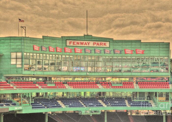Fenway Park Greeting Card featuring the photograph Press Box 2 by Jonathan Harper