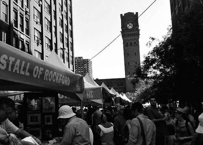 Summer Greeting Card featuring the photograph Printers Row Book Fair #iphoneography by Kristine Tague