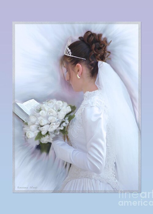 Bride Of Christ Greeting Card featuring the painting Pure Spotless Bride by Constance Woods
