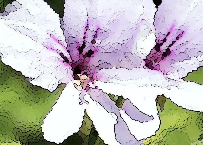 Geranium Greeting Card featuring the painting Purple Geranium by Artist and Photographer Laura Wrede