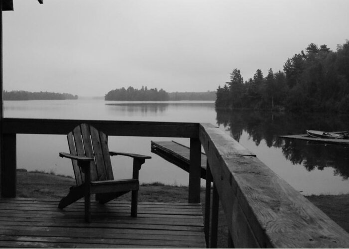 Black And White Landscape Of Berry Lake Greeting Card featuring the photograph Quiet Morning by Steven Clipperton