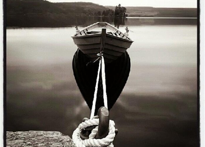 Summer Greeting Card featuring the photograph Quiet Water #quiet #boat #webstagram by Thomas Berger