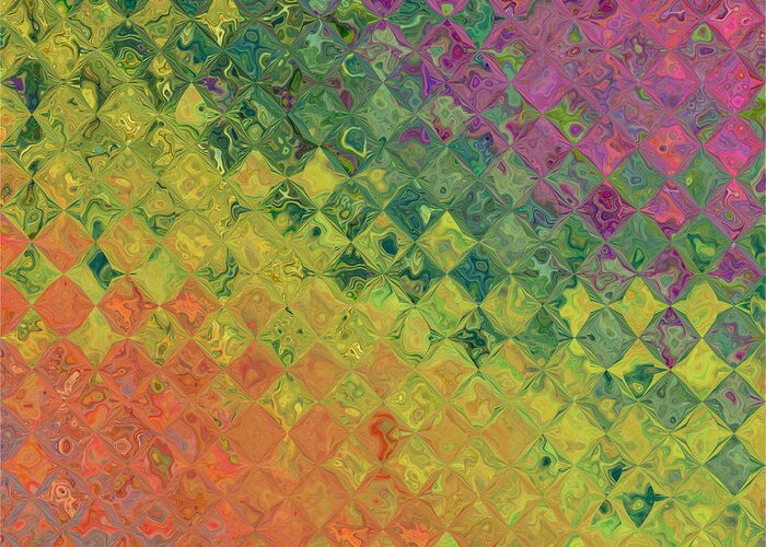 Abstract Greeting Card featuring the digital art Rainbow Diamond Glass by Debbie Portwood