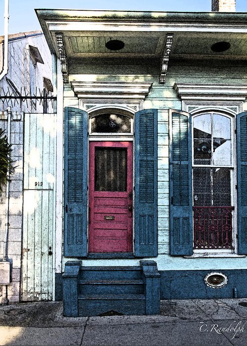 New Orleans Greeting Card featuring the photograph Raspberry Cottage by Cheri Randolph