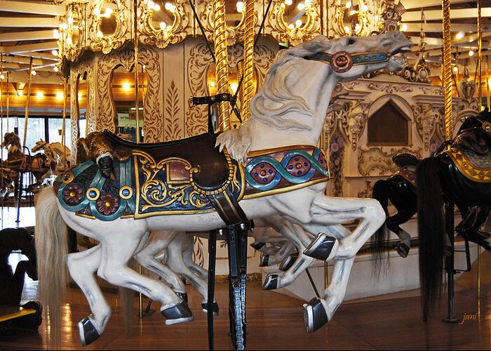 Carousel Horses Greeting Card featuring the photograph Ready 2 Ride II by Jani Freimann