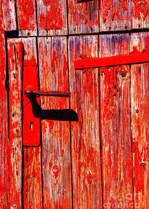 Iceland History Turf Farms Greeting Card featuring the photograph Red Door by Rick Bragan