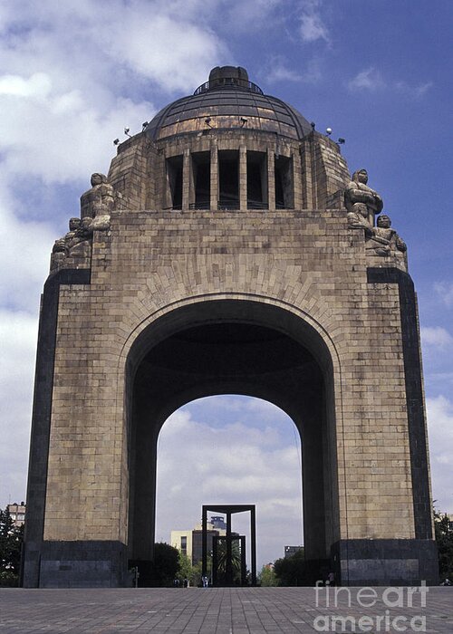 Mexico Greeting Card featuring the photograph REVOLUTION MONUMENT Mexcio City by John Mitchell