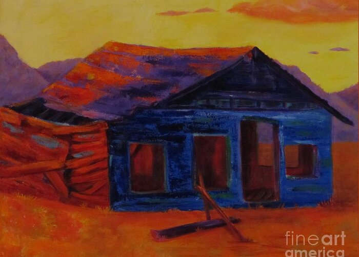  Abandon House Greeting Card featuring the painting Rez House by S J Killian