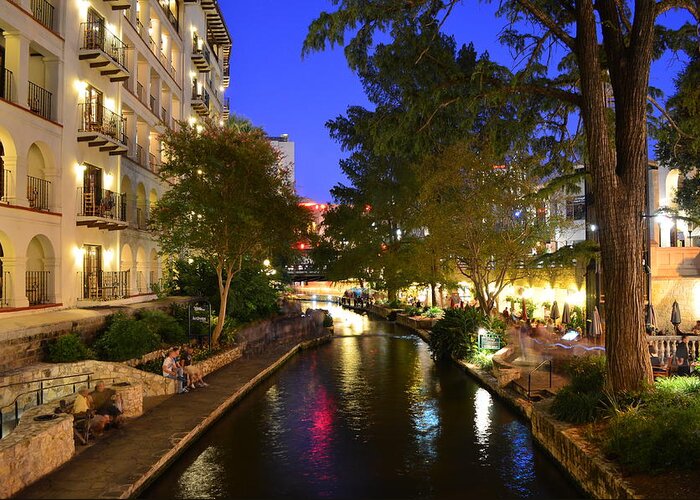 The Riverwalk Greeting Card featuring the photograph River Walk 2 by David Morefield