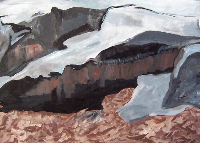 Rocks Greeting Card featuring the painting Rock Cut by Krista Ouellette