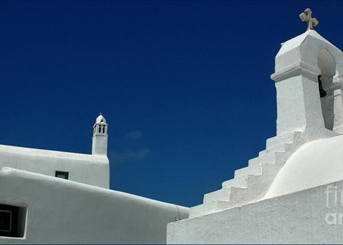 Mykonos Greeting Card featuring the photograph Rooftops of Mykonos by Vivian Christopher