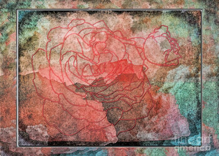 Nature Greeting Card featuring the photograph Rose Outline Abstract by Debbie Portwood