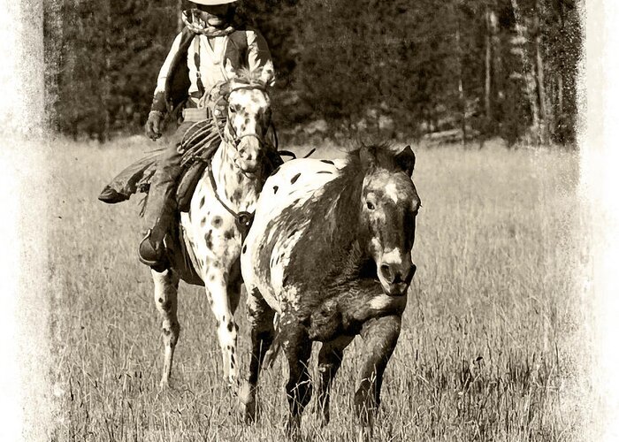 Cowboy Greeting Card featuring the photograph Round-Up by Jerry Fornarotto