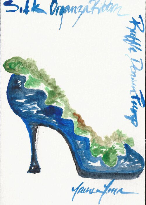 Shoes Greeting Card featuring the painting Ruffle Pump by Lauren Luna
