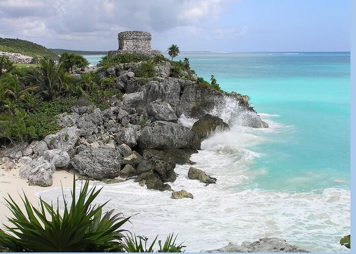 Tulum Greeting Card featuring the photograph Ruins at Tulum by Pat Moore