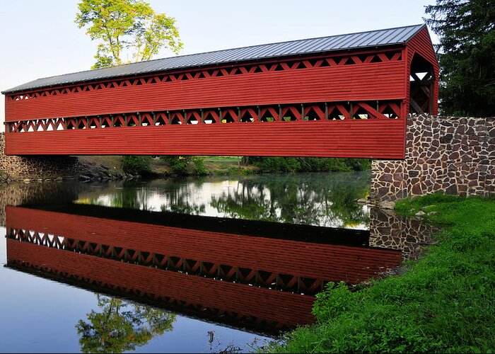 Covered Bridge Greeting Card featuring the photograph Sachs Covered Bridge by Dan Myers