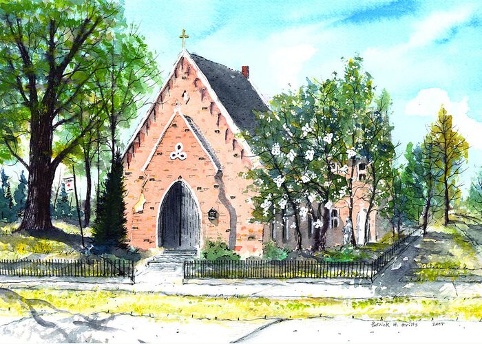 Saint Andrew Greeting Card featuring the painting Saint Andrew's Episcopal Church by Patrick Grills
