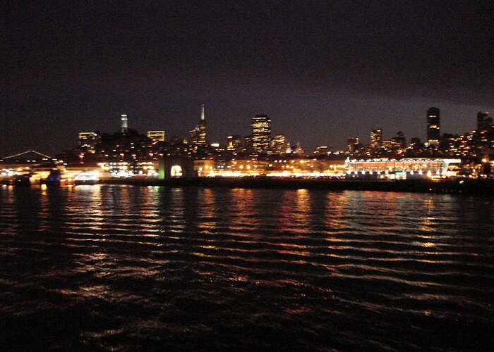 San Francisco Bay Greeting Card featuring the photograph San Francisco night view from the ocean by Hiroko Sakai