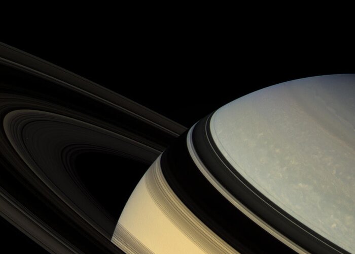 Saturn Greeting Card featuring the photograph Saturn And Dione by Science Source
