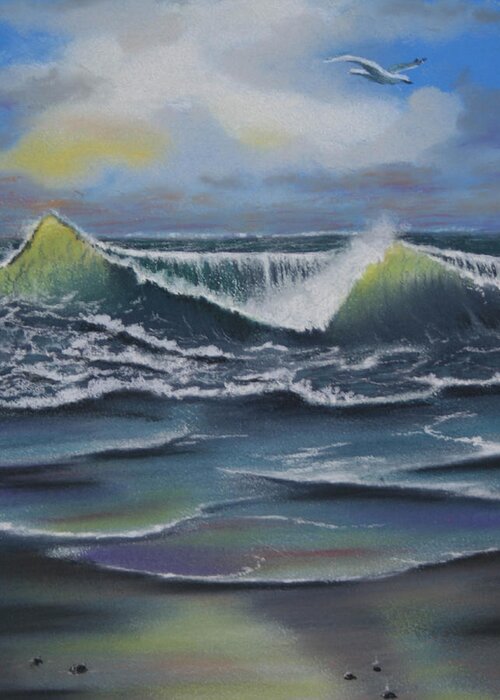 Ocean Greeting Card featuring the painting Seascape 3 by Charles Hubbard