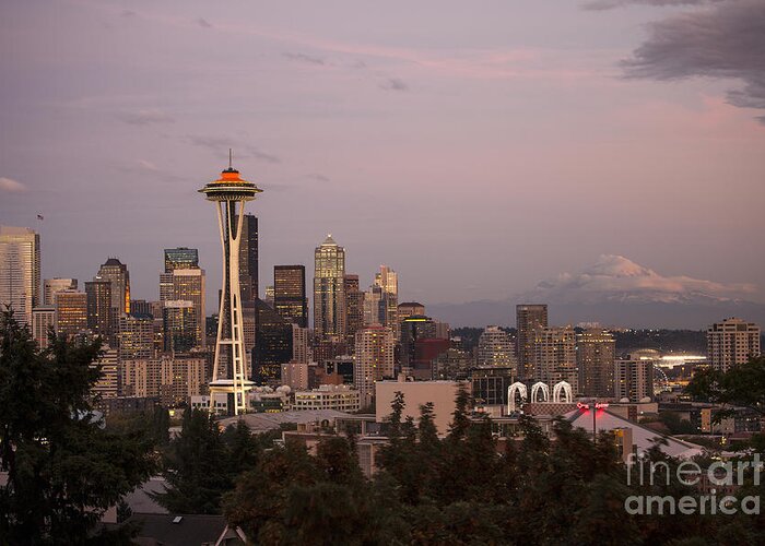 Seattle Greeting Card featuring the photograph Seattle Skyline by Timothy Johnson