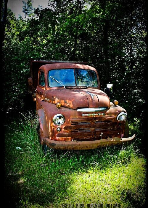 Rusted Greeting Card featuring the digital art Second Vintage Dodge Truck by Kirk Gatzka